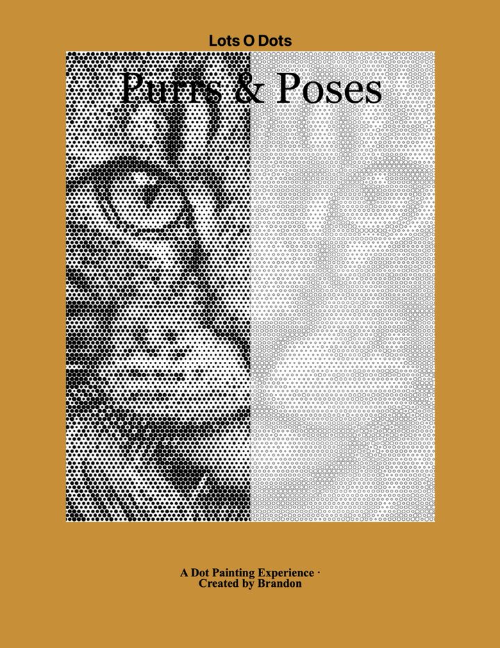 Purrs & Poses dot painting book cover